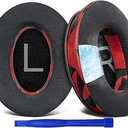 SOULWIT Cooling Gel Ear Pads Cushions Replacement for Bose QuietComfort 45 (QC45)/QuietComfort SE (QC SE)/New Quiet Comfort Wireless Over-Ear Headphones, Earpads with Ice Silk Fabric - Red Storm-picture-15