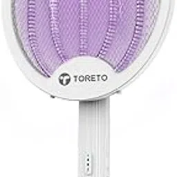 Toreto Mosquito Killer Racket, Foldable Mosquito Bat with UV Light, 3500V, 2 in 1 Auto Mosquito Killer with Charging Base Stand, Electric Fly Swatter, Lithium-ion Battery.(Light Blue & White)-image-90