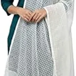 ativira Women's Off-White Cotton Silk Tissue Dupatta featuring Striped & Square Check Print (2.25m)-picture-33