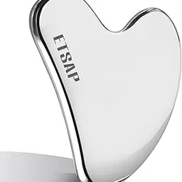 ETSAP Premium Stainless Steel Gua Sha,Metal Gua Sha Facial Tool. Firm Face Muscles, Reduce Puffiness, Facial Tension, Helps Lymphatic Drainage. GuaSha Beauty Tool for Body Neck Eyes (Heart Shape) (SS GUA SHA 85 GRM)-image-48