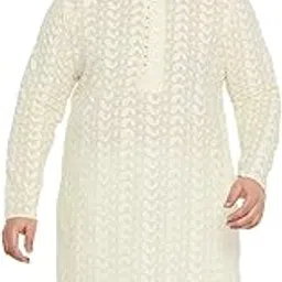 vastramay plus Men's Yellow Pure Cotton Kurta-picture-12