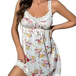 ashtarani Women Babydoll Lingerie Set Lace Chemise Below The Knee Nightgown Spaghetti Straps V- Neck Midnight Sleepwear for Honeymoon & Anniversary Romantic Nightwear-picture-22