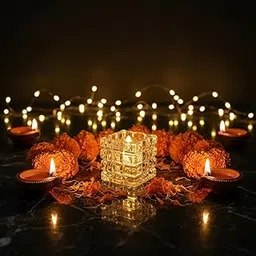 The Flair Store™ Cube LED Tealight Candles – Flameless Flickering Square Candles | Battery Operated | Diwali, Wedding, Home Decor, Party, Festival Lights | (Medium, 2, Count)-image-0