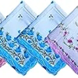gopika handkerchiefs Gopika Zip Pocket Leaf Print Multicolor Organic Cotton Handkerchief for Females Available in Pack of 6 and 12 (6)-picture-22