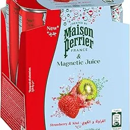 Maison Perriers France & Magnetic Juice Strawberry & Kiwi Sparkling Beverage, 4 x 250ml Cans (From France)-picture-10