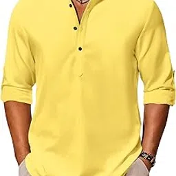 folgen set the trend Folgen Men's Full Sleeve Cotton Kurta Shirt | Short Length Kurta for Men | Regular Use, Casual Wear for Office & Festive-picture-52