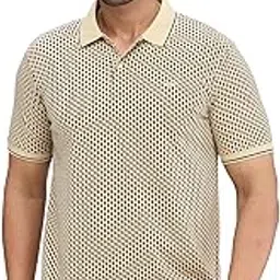 park avenue Men's Slim Fit Print Pattern Cotton Polyester Blend Polo Neck Half Sleeve Casual T-Shirt-picture-29