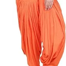 Women's Cotton Orange Patiala Salwars, Women's Traditional Loose fit Patiala Pant.-image-11