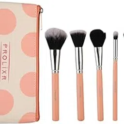 Prolixr Professional Face Makeup Brush Set - With Prolixr's Pink Pouch - For Foundation, Contour, Blush, Concealer - Synthetic Makeup Brushes - Vegan & Cruelty Free - 6 Pieces-picture-47