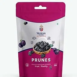 MERICAN FARMS California Premium Prunes,Prunes,Dried Pitted Prunes, Fresh from Farm, Hand-picked, High in Vitamins and Fibers, Plums,Dried Prunes,prunes,200gm (Pack of 1)-picture-28