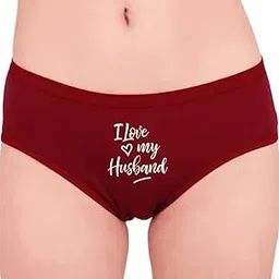 fufazzz sports Women's Pink Cotton Underwear with 'I Love My Husband' Print, High-Rise Briefs-picture-48