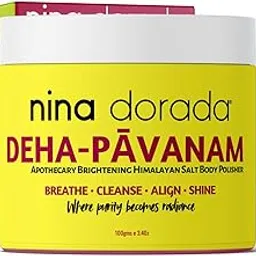 nina dorada Luxurious De Tan Body Scrub | Deha-pāvanam Apothecary Brightening Himalayan Salt Body Polisher | Skin Detox, Exfoliation & Aura Renewal with Dragon’s Blood, Shungite & Natural Oils | 100gms-image-81
