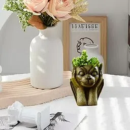 ATORSE Gargoyle Statue Bonsai Pot Gift Container Flowerpot Plant Pot for Porch Yard C-picture-34