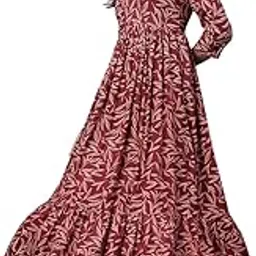 khejal Floral Printed Nursing Kurti for Women | Soft Cotton Maternity Gown with Hidden Zip | Comfortable Pregnancy Nightwear Dress-picture-14