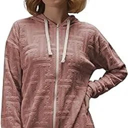 leriya fashion Co-ord Set for Women Stylish | Lycra Jacquard Winter Hoodie set | Warm Hooded Hoodie & Pant Set | Drawstring Zip Up Hoodie with Pocket | Winter Casual Travel & Loungewear Outfit-picture-19