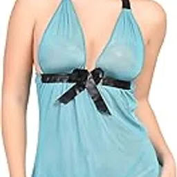 velvet lady Sheer Halter Babydoll Lingerie with Bow Accent-picture-13