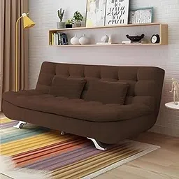 Casaliving Danny 3 Seater Sofa Cum Bed for Living Room Premium Fabric Sofa for Living Room (Brown Colour Fabric Sofa)-image-92