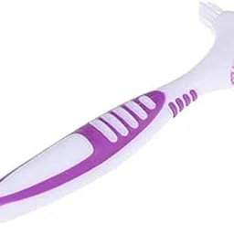 Premium Denture Cleaning Brush Set with Multi-Layered Bristles & Ergonomic Rubber Handle, Portable Denture Double Sided Brush for False Teeth Cleaning Orange-picture-14