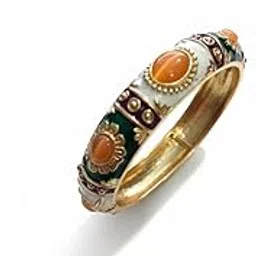 iraz Elegant Gold-Plated Colourful Enamel Work Indian Bangle Bracelet for Women | Adjustable I Designer Indian Fashion Jewellery I Women's Gift Jewellery-picture-41