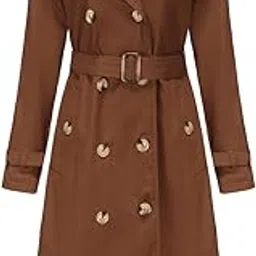 mastyle Women's Long Cotton Windbreaker - Solid Color Lapel Coat with Single-Breasted Closure-picture-29