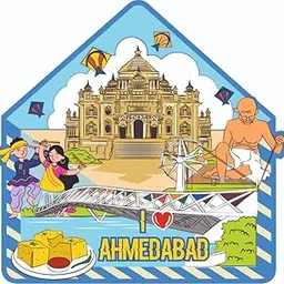 Skywalk India Souvenir Wooden MDF Ahmedabad Fridge Magnet (Multicolour) M-890-picture-15