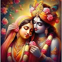 Radha Krishna Wall Sticker - Radha Love with Krishna Wall Sticker - Large Size - 300GSM - Glossy -Strong Adhesive-image-96