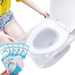 MGNLR Toilet Seat Covers Disposable, Waterproof Portable Individually Wrapped Toilet Mat for Adults Baby, Non-Woven Fabric Toilet Seat Cover, Travel Accessories For Public Restrooms, Airplane (10)-image-10