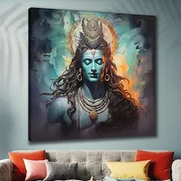 SAF paintings Wooden Framed Lord Shiva Canvas Wall Painting for Home Décor And Office||For Bedroom,Living Room Home wall and Office Interior 24X24Inch and Office CR-266-image-6