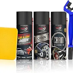 OBEROI'S TRADERS Combo Of Chain Cleaner + Chain Lube + Car & Bike Shiner Spray | Cleaning Brush | Cleans | Shines & Protects Chain Oil (450 ml, Pack of 4)-picture-27