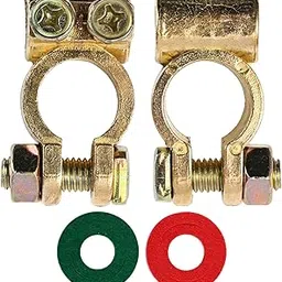Battery Terminal Connector Pure Brass Truck Car Auto Battery Wiring Pile Head Positive & Negative Top Post Clamp Wire Washers-picture-26