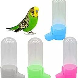 Sage Square Tube Shape Cage Food, Seed, Water Feeder Dispenser Cum Bowl with Removable Tray (Random Colour)-image-44