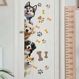 Wall Story Cute Dogs Wall Decals, Paw Prints and Bone Pattern Stickers for Kids Room, Decorative Wall Art, Size-32X12 Cm-picture-26