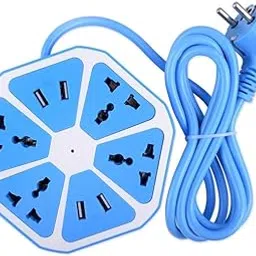 RFV1(tm) C Hexagon Socket Extension Cord Board with 4 USB 2.0Amp Charging Point for Home & Office (Assorted Colour)-picture-12