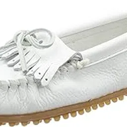 Women's Deerskin Soft-T Moccasin White Deerskin 5.5 B(M) US-image-0