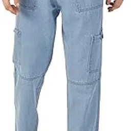 thomas scott Mens Mid Rise Relaxed Fit Cotton Cargo Jeans-picture-54