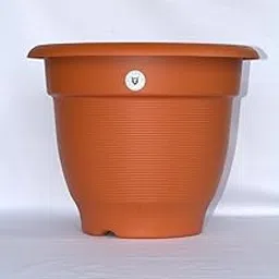 Terracotta Planter Pot with Ribbed Design, Orange, 8 inch, Indoor Outdoor Garden Container with Drainage Holes (12, 16 inch)-picture-21