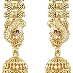 vivastri fashion jewellery Vivastri Traditional 1 Gram Gold Plated Alloy Jhumki, Jhumka Earrings for Women & Girls - VIVA2850ERG-picture-42