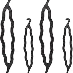 GuruEmbellish Pack of 4 Modern Quick & Easy Professional Bun Maker Twisting Hair Lock Bun (Black), Hair Accessories For Women and Girls-picture-10