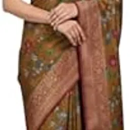 Gk Classic - Contrast Zari weaving Hamsa borders with pen kalamkari design Look for Office, Festive 6.20 Mts-picture-38