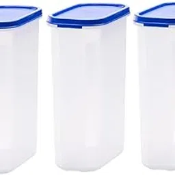 BSITFOW glory storiage box plasticc see-through kitchen food stiorage containers home Storage & organization stackable box unbreakable multi Stoirage boxx plain airtight 3 pcs (Blue)-picture-50
