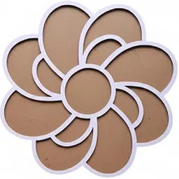 Siara Craftman Flower Design Rangoli Stencil for Festival Decoration MDF Wood Size (12X12 Inch) SM_02_SCM-119-Diya Flower9 image 1