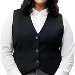 TIPTOP TRENDS Women's Black Waistcoat-Slim Fit Western Waistcoat for Women & Girls-picture-10