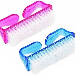 ASIJA MAKEOVERS 2 Pcs Handle Grip Nail Brush Fingernail Cleaner Pedicure Scrub Foot Brushes Toes Cleaning Tool Kit (Multicolor)(2 pcs)-picture-40