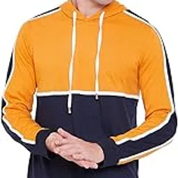 le bourgeois Men Grey Black Casual Hooded T Shirt-picture-11