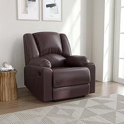 Softland Rhino Single Seater Leatherette Manual Recliner (Dark Tan)-picture-39
