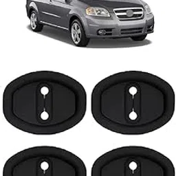 Car Door Lock Protector Cover (Pack of 2) | Universal Fit Car Door Latch Cover | Anti-Rust Rubber Striker Guard | Noise Reduction & Dust Protection | Black – 8cm x 6cm for Chevrolet Aveo-picture-33