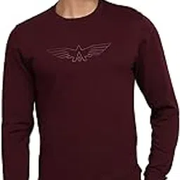 park avenue Men Slim Fit Solid Pattern Cotton Polyester Blend Round Neck Full Sleeve Casual Sweatshirt Red-picture-35