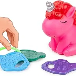 Ratna's Squeezy Unicorn with Teether Bath Toys with Sound for Kids (Assorted Colours)-picture-14