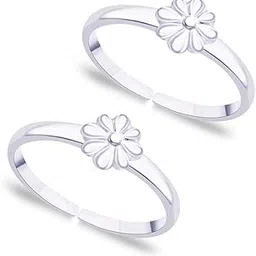 taraash 925 Sterling Silver Plain Toe Ring for Women image 1