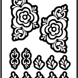Temporary Tattoowala Beautiful Rose Design Mehndi Stencil Sticker for Women's and Girl's image 1